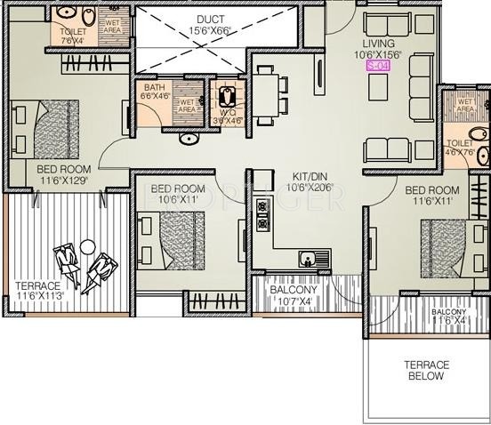 Ganesh Sachi Residency Phase II (3BHK+3T (1,343 sq ft) 1343 sq ft)