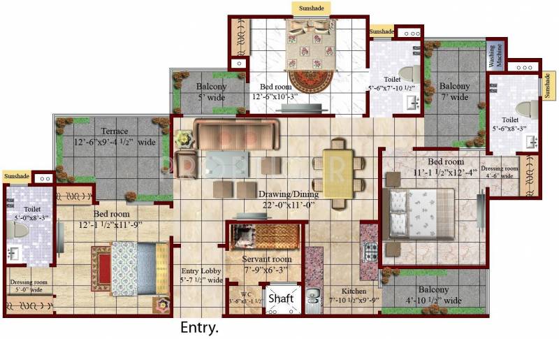 Setia Rock Valley Residency (3BHK+3T (1,918 sq ft) 1918 sq ft)
