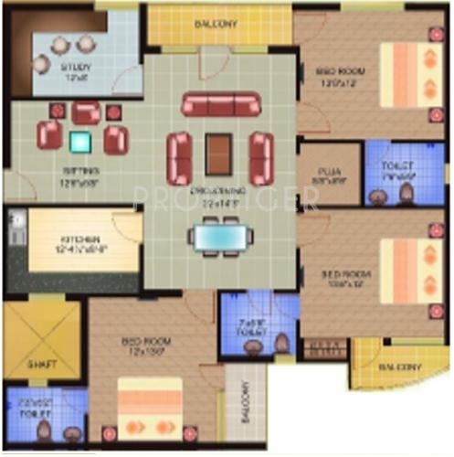 Giriraj Shri Krishna Sharanam (3BHK+3T (1,756 sq ft) + Pooja Room 1756 sq ft)