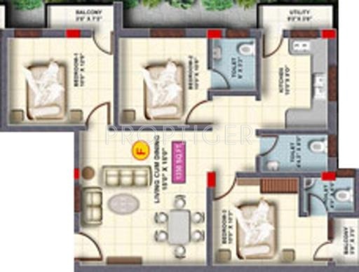 Build Malars Wind Floor (3BHK+3T (1,350 sq ft) 1350 sq ft)