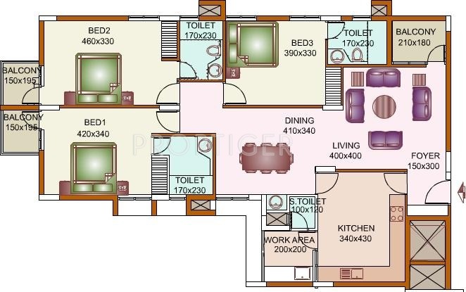 Desai DD West Winds (3BHK+4T (1,838 sq ft) 1838 sq ft)