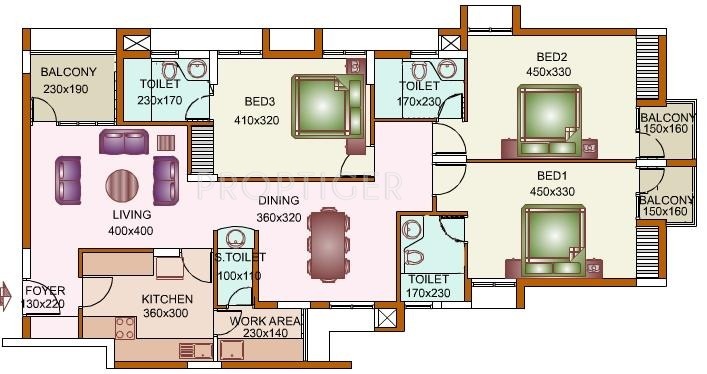 Desai DD West Winds (3BHK+4T (1,707 sq ft) 1707 sq ft)