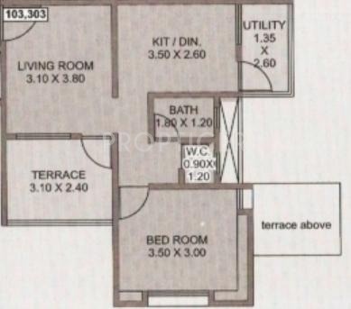 JS Isha Paradise (1BHK+1T (664 sq ft) 664 sq ft)