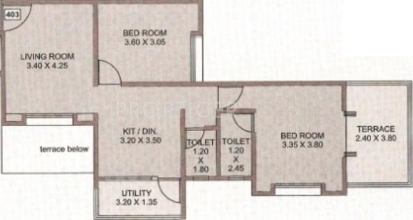 JS Isha Paradise (2BHK+2T (964 sq ft) 964 sq ft)