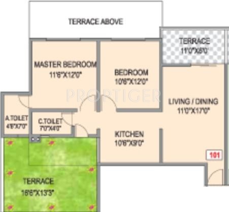 SSK Ambrosia (2BHK+2T (1,126 sq ft) 1126 sq ft)