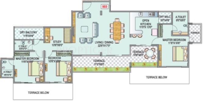 SSK Ambrosia (3BHK+3T (1,935 sq ft) 1935 sq ft)