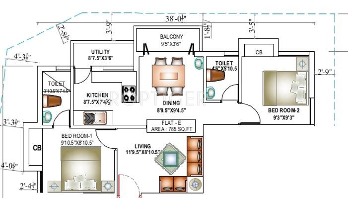 Raghavendra Sri Raghavendra Daimond House (2BHK+2T (785 sq ft) 785 sq ft)