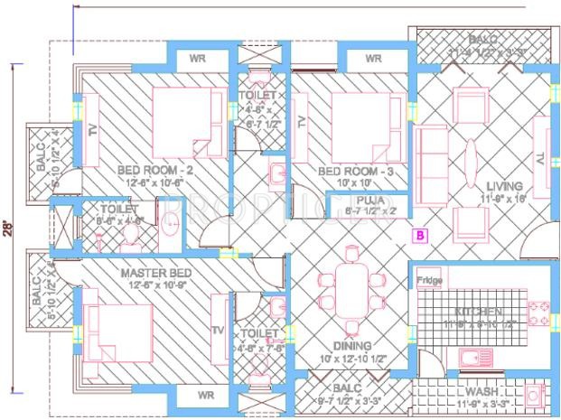  Indraprastha (3BHK+3T (1,551 sq ft)   Pooja Room 1551 sq ft)