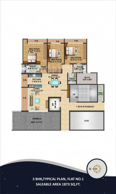 Dheeraj Constellation (3BHK+3T (1,873 sq ft) 1873 sq ft)