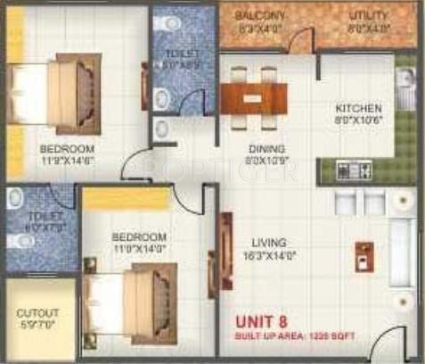 Bhagwan Elite (2BHK+2T (1,225 sq ft) 1225 sq ft)