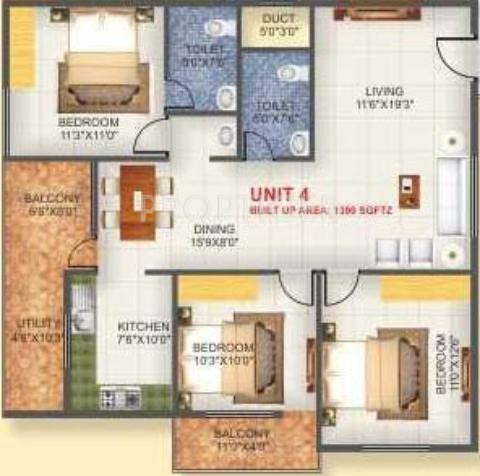 Bhagwan Elite (3BHK+2T (1,360 sq ft) 1360 sq ft)