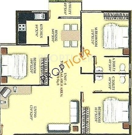 Floor Plan (3BHK+3T) Reputed Builder Shri Panchmukhi Palace Floor Plan (3BHK+3T)
