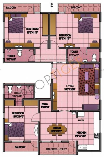 Navami Venkat 3 (3BHK+3T (2,100 sq ft)   Pooja Room 2100 sq ft)