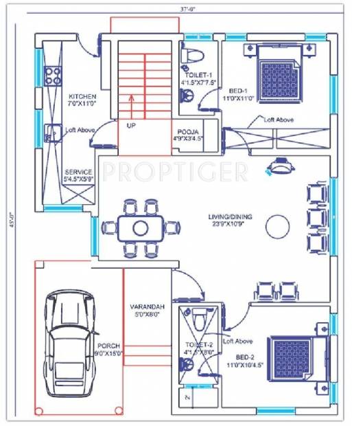 Anand Meadow Villas Phase I (3BHK+3T (1,964 sq ft)   Pooja Room 1964 sq ft)