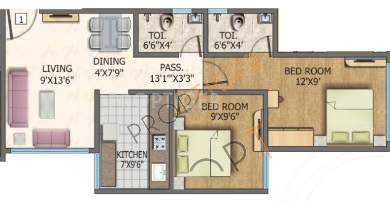 Agarwal Krish Upvan (2BHK+2T (785 sq ft) 785 sq ft)