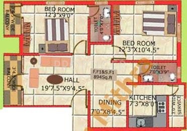 Jayam Mithra (2BHK+2T (894 sq ft) 894 sq ft)