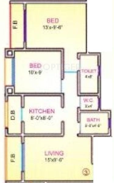 Gaurav Shweta Residency (2BHK+2T (935 sq ft) 935 sq ft)