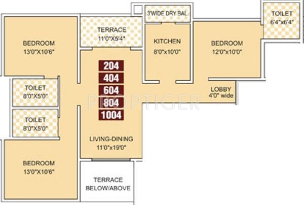 Kumar Palmgrove (3BHK+3T (1,208 sq ft) 1208 sq ft)
