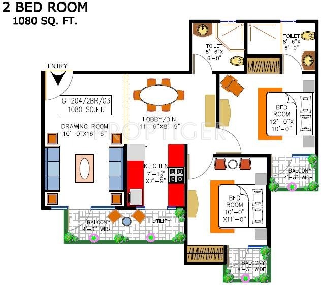 Rishabh Cloud9 Towers (2BHK+2T (1,080 sq ft) 1080 sq ft)