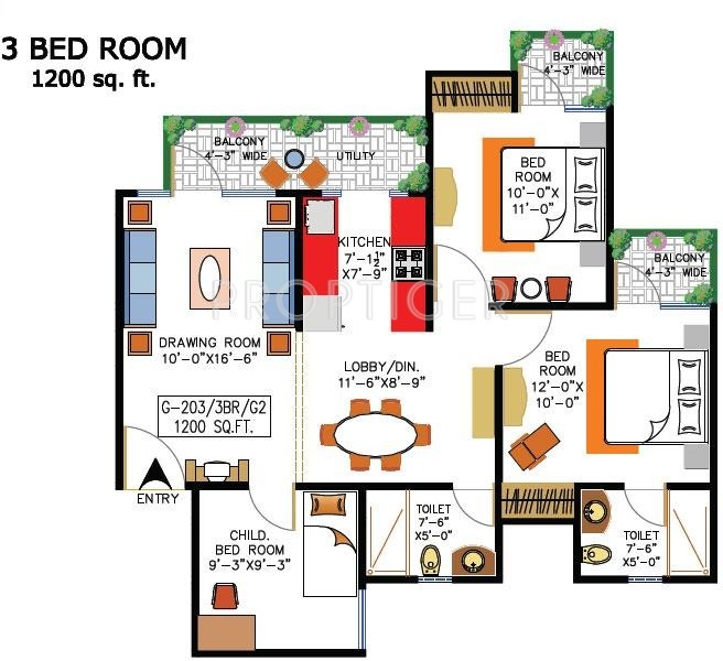 Rishabh Cloud9 Towers (3BHK+2T (1,200 sq ft) 1200 sq ft)