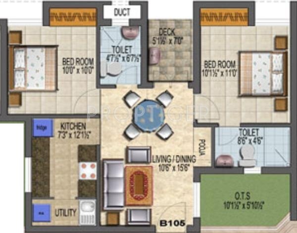 Mettupakkam MF Vruksha (2BHK+2T (853 sq ft)   Pooja Room 853 sq ft)