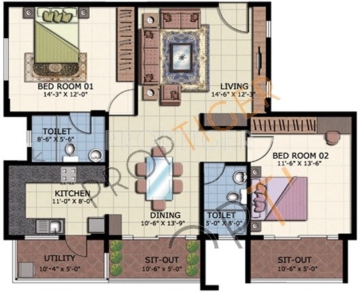 ATZ Splendor (2BHK+2T (1,305 sq ft) 1305 sq ft)