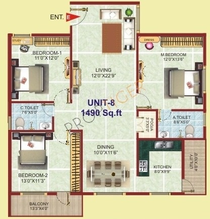 Ultimate Ultimate Comforts (3BHK+2T (1,490 sq ft) 1490 sq ft)