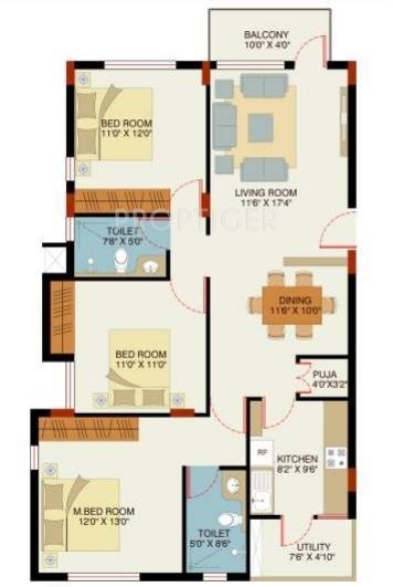 VKC Chourasia Manor Phase 2 (3BHK+2T (1,437 sq ft) 1437 sq ft)