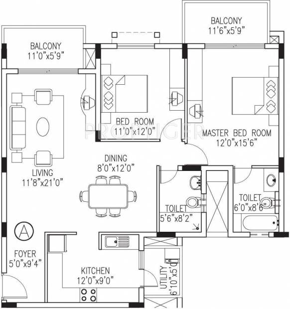 Value VDB Celadon (2BHK+2T (1,443 sq ft) 1443 sq ft)