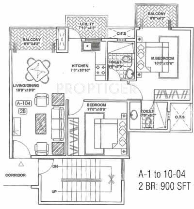 Mahaghar Elixir (2BHK+2T (900 sq ft) 900 sq ft)