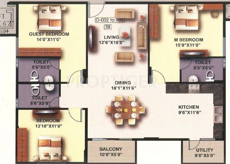 Mahaghar Elixir (3BHK+3T (1,640 sq ft) 1640 sq ft)