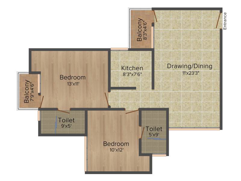 Ramprastha The Atrium (2BHK+2T (965 sq ft) 965 sq ft)