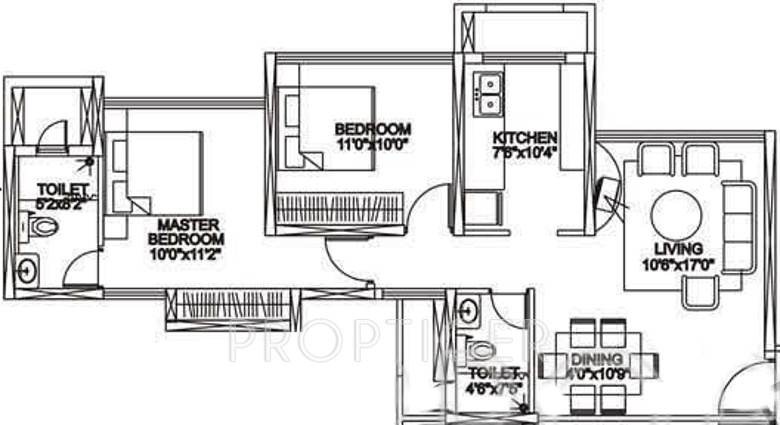 Rustomjee Urbania (2BHK+2T (1,015 sq ft) 1015 sq ft)