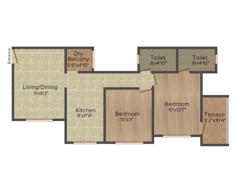 Kumar Purva (2BHK+2T (945 sq ft) 945 sq ft)