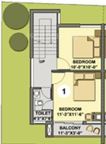 M2 Sai Krishna (2BHK+2T (969 sq ft) 969 sq ft)