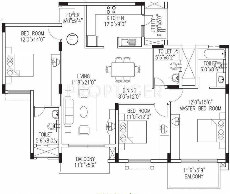 Value VDB Celadon (3BHK+3T (1,750 sq ft) 1750 sq ft)