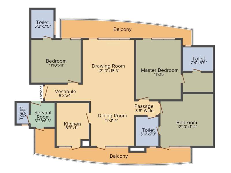 Chintels Paradiso (3BHK+3T (2,050 sq ft) + Servant Room 2050 sq ft)