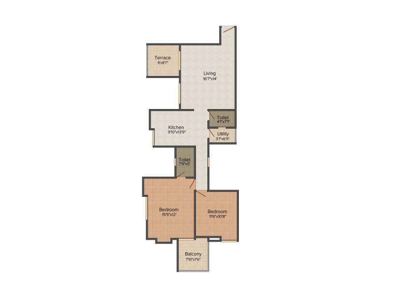 Apex Athena (2BHK+2T (1,227 sq ft) 1227 sq ft)