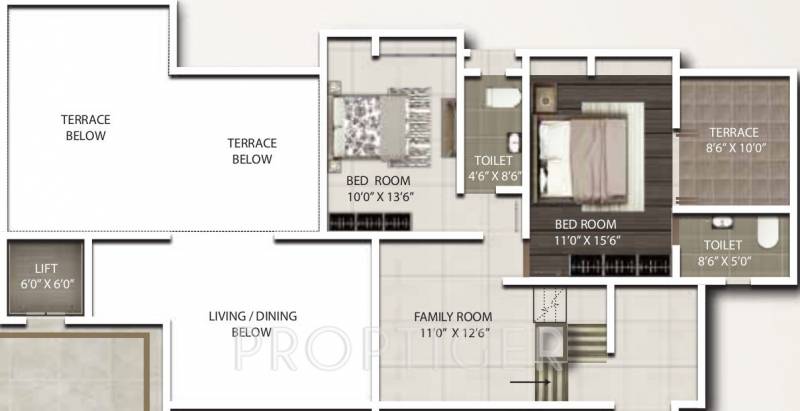 Gini Viviana (3BHK+3T (2,490 sq ft) 2490 sq ft)