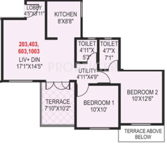 Paranjape Madhukosh (2BHK+2T (967 sq ft) 967 sq ft)