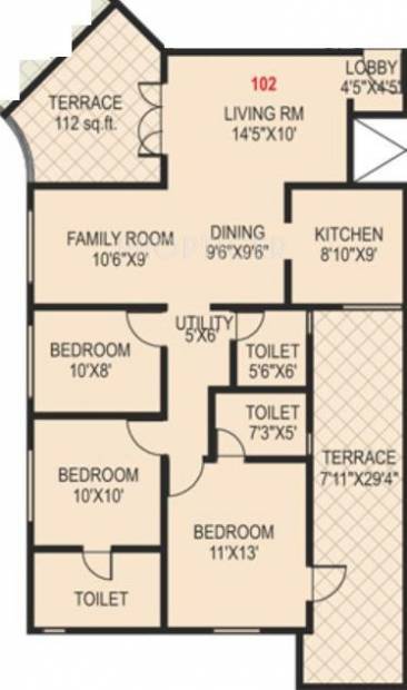 Paranjape Madhukosh (3BHK+3T (1,339 sq ft) 1339 sq ft)