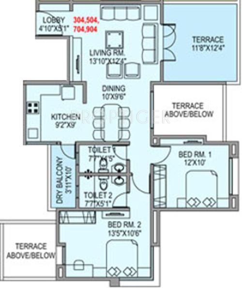 Paranjape Vasant Vihar Towers (2BHK+2T (1,062 sq ft) 1062 sq ft)