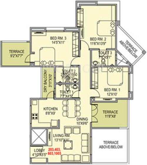 Paranjape Vasant Vihar Towers (3BHK+3T (1,230 sq ft) 1230 sq ft)