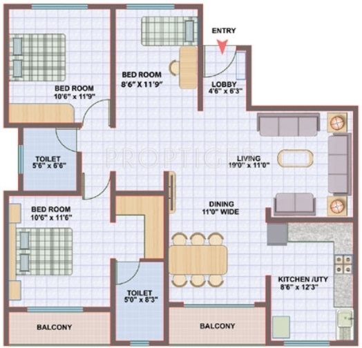 Nishant Pride (3BHK+2T (1,375 sq ft) 1375 sq ft)