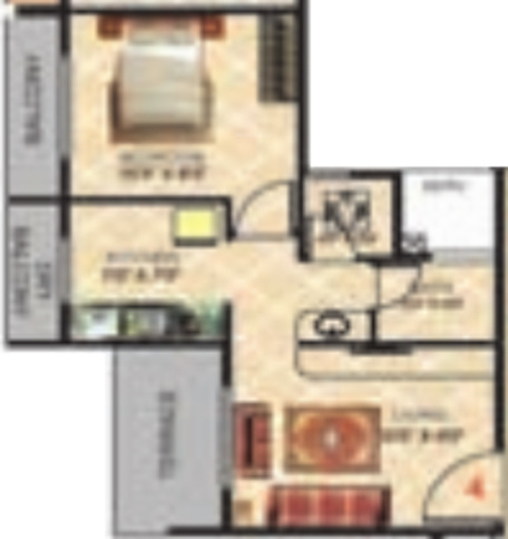 Gami Group Radha Krishna Complex (1BHK+1T (711 sq ft) 711 sq ft)