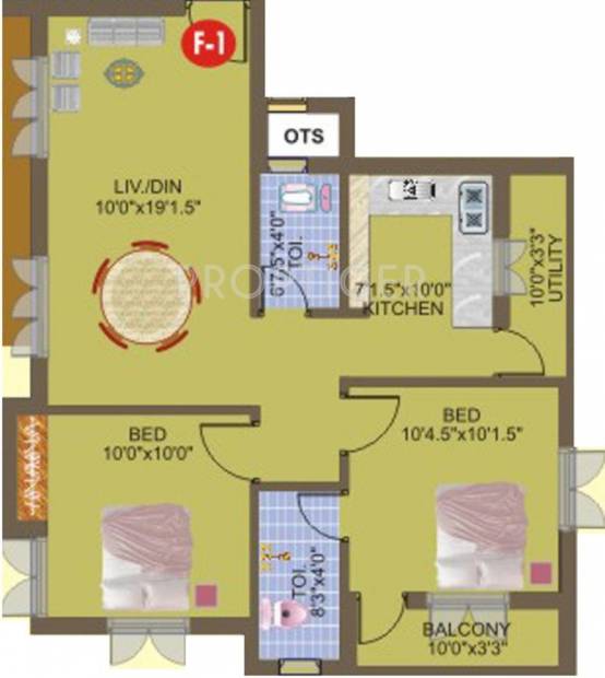 Hi Apoorva (2BHK+2T (781 sq ft) 781 sq ft)