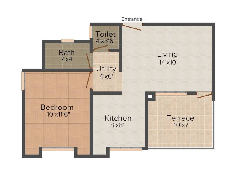 Pate Developers Balark Arcadia 1BHK+1T (600 sq ft)