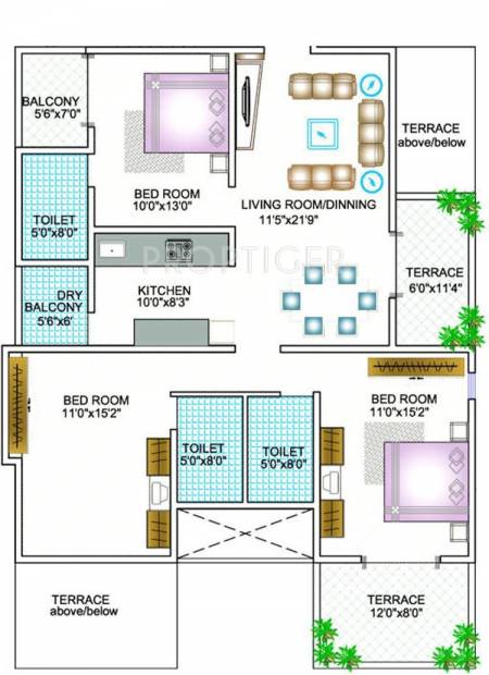 Manas Manas Dreams (3BHK+3T (1,550 sq ft) 1550 sq ft)