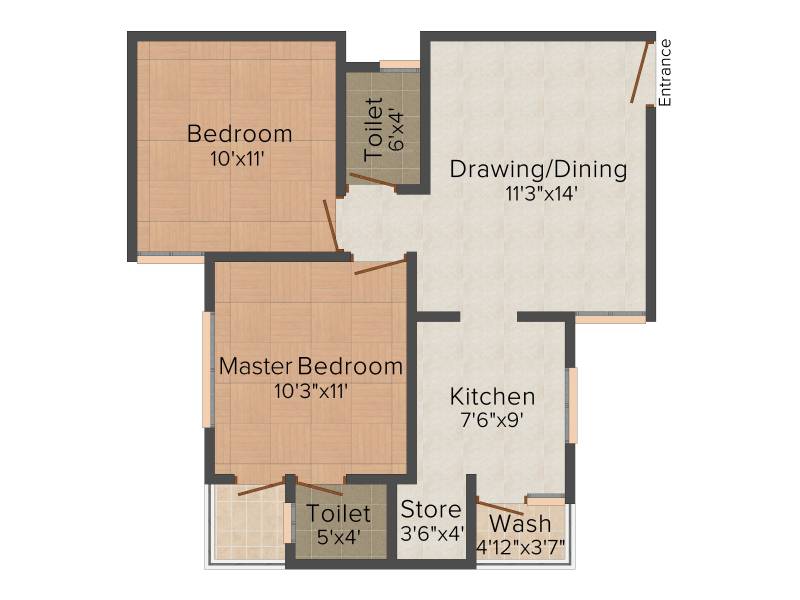 Raison Naiya Paradise (2BHK+2T (945 sq ft) 945 sq ft)