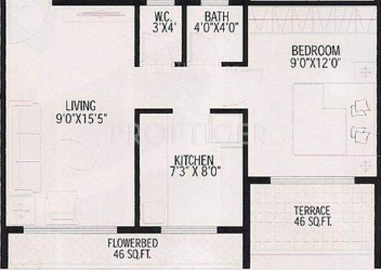 Ishwar Iris (1BHK+1T (675 sq ft) 675 sq ft)
